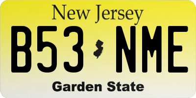 NJ license plate B53NME