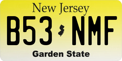 NJ license plate B53NMF