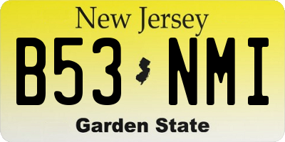 NJ license plate B53NMI