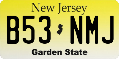 NJ license plate B53NMJ