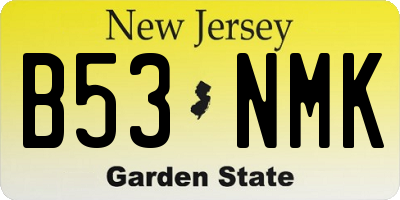 NJ license plate B53NMK