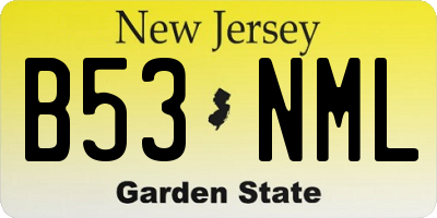 NJ license plate B53NML