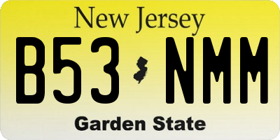 NJ license plate B53NMM