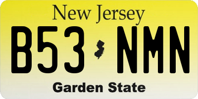 NJ license plate B53NMN