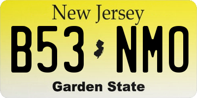 NJ license plate B53NMO