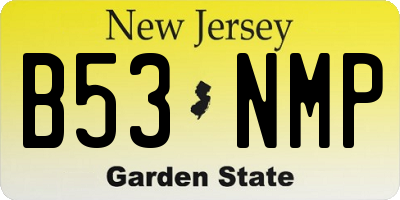NJ license plate B53NMP