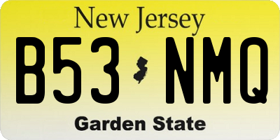 NJ license plate B53NMQ
