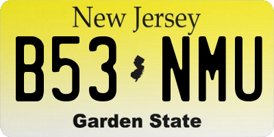 NJ license plate B53NMU