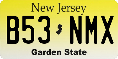 NJ license plate B53NMX