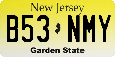 NJ license plate B53NMY