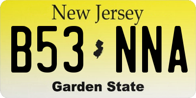NJ license plate B53NNA
