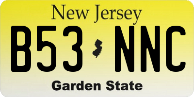 NJ license plate B53NNC