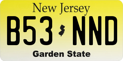 NJ license plate B53NND