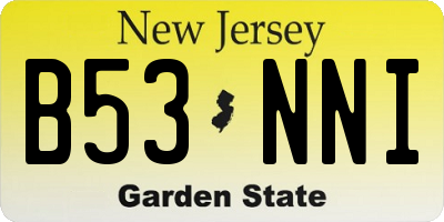 NJ license plate B53NNI