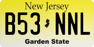 NJ license plate B53NNL