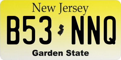 NJ license plate B53NNQ
