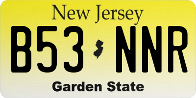 NJ license plate B53NNR