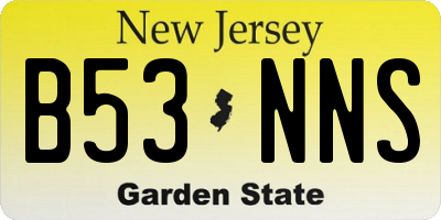NJ license plate B53NNS