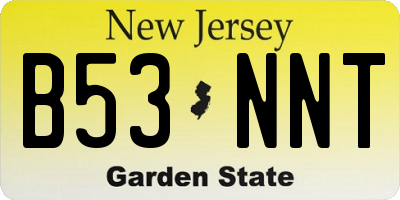 NJ license plate B53NNT