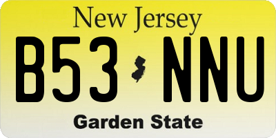 NJ license plate B53NNU