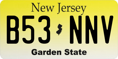NJ license plate B53NNV