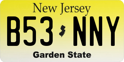 NJ license plate B53NNY