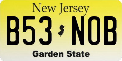 NJ license plate B53NOB
