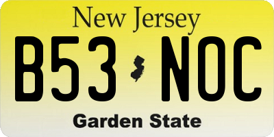 NJ license plate B53NOC