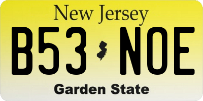 NJ license plate B53NOE