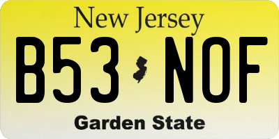 NJ license plate B53NOF