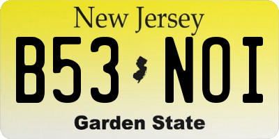 NJ license plate B53NOI