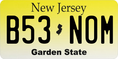 NJ license plate B53NOM