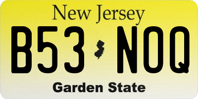 NJ license plate B53NOQ