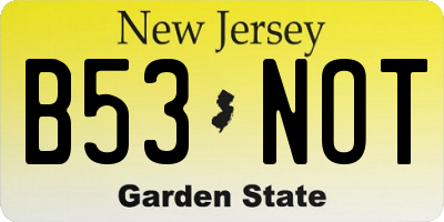 NJ license plate B53NOT