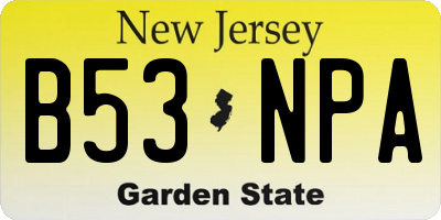 NJ license plate B53NPA