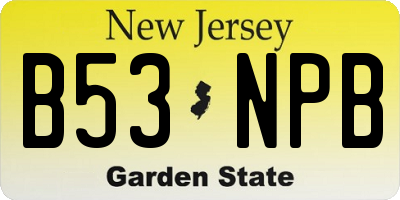 NJ license plate B53NPB