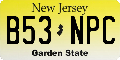 NJ license plate B53NPC