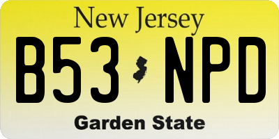 NJ license plate B53NPD