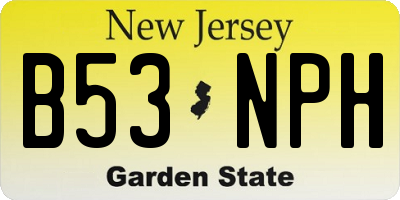 NJ license plate B53NPH