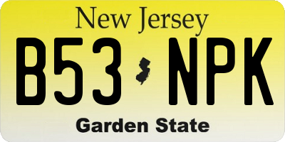 NJ license plate B53NPK