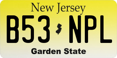 NJ license plate B53NPL
