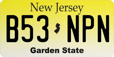 NJ license plate B53NPN