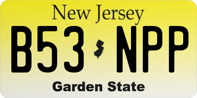 NJ license plate B53NPP