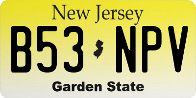 NJ license plate B53NPV