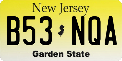 NJ license plate B53NQA