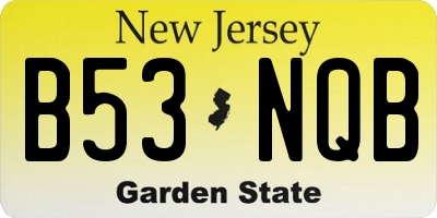 NJ license plate B53NQB
