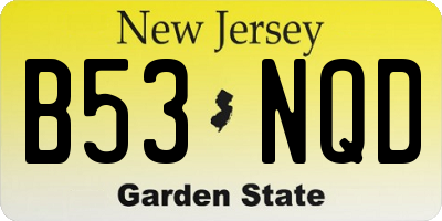 NJ license plate B53NQD