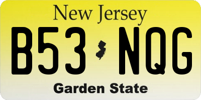 NJ license plate B53NQG