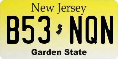 NJ license plate B53NQN