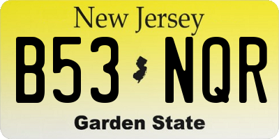 NJ license plate B53NQR